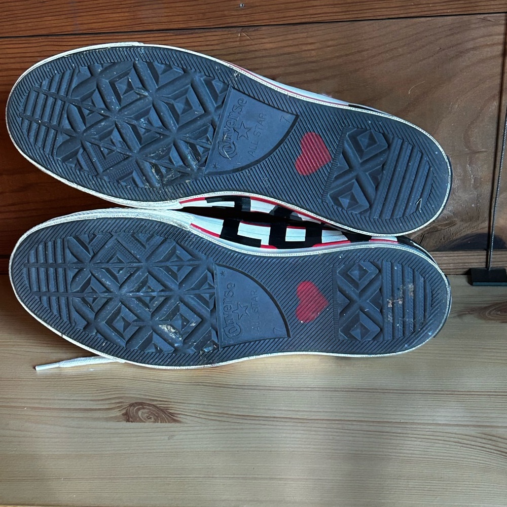 Converse High-Top Sneakers - Gray with Red and Black Details - Picture 7 of 7